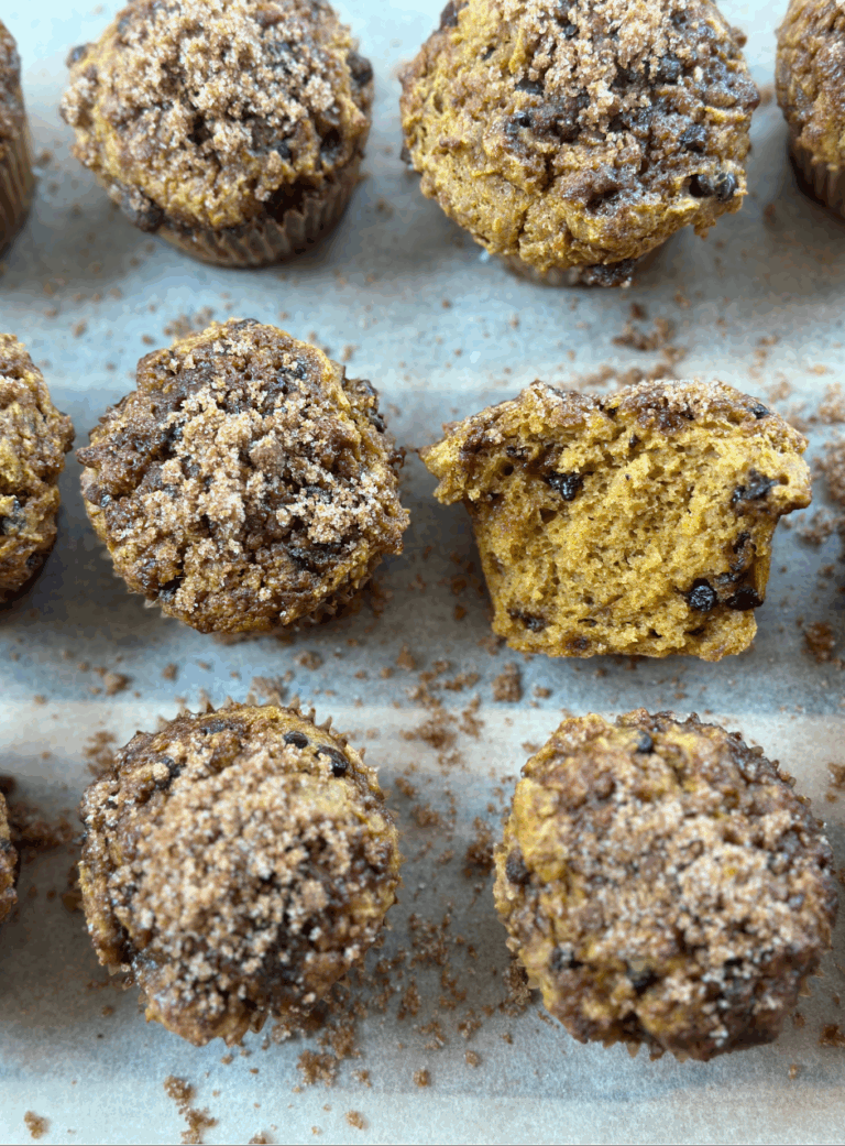 Cottage Cheese Pumpkin Chocolate Chip Muffins