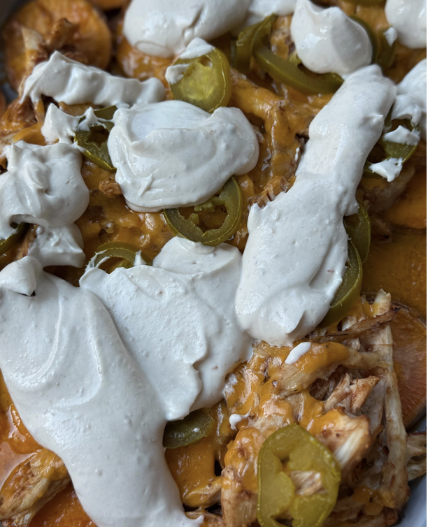 BBQ Chicken And Sweet Potato Nachos