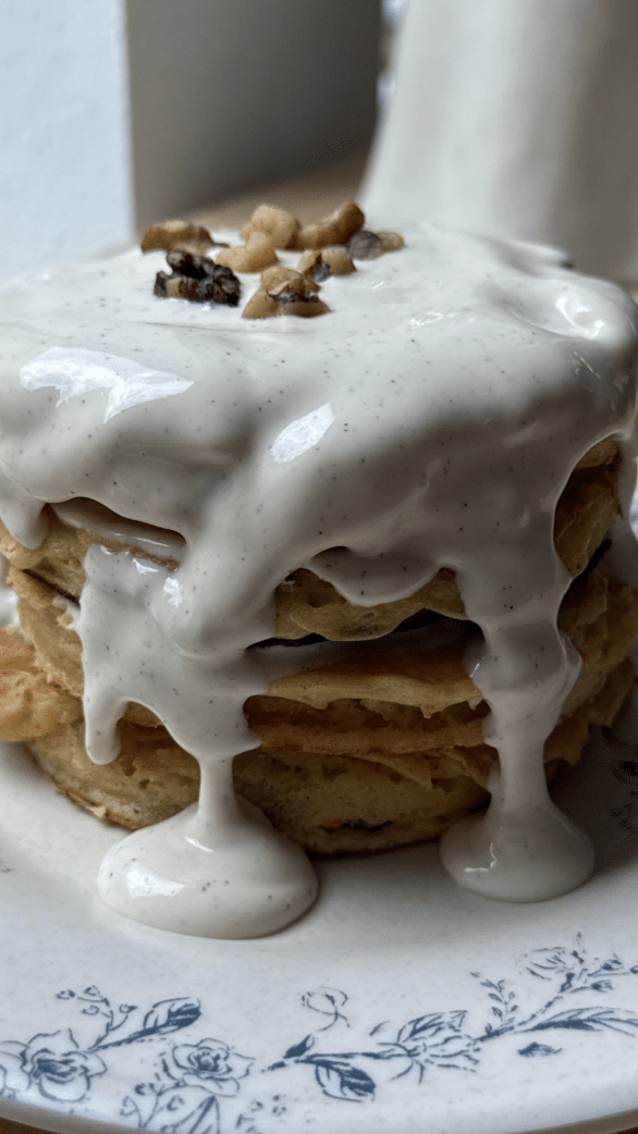 Carrot Cake Cottage Cheese Pancakes