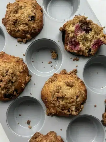 Brown Butter Blackberry Streusel Muffins