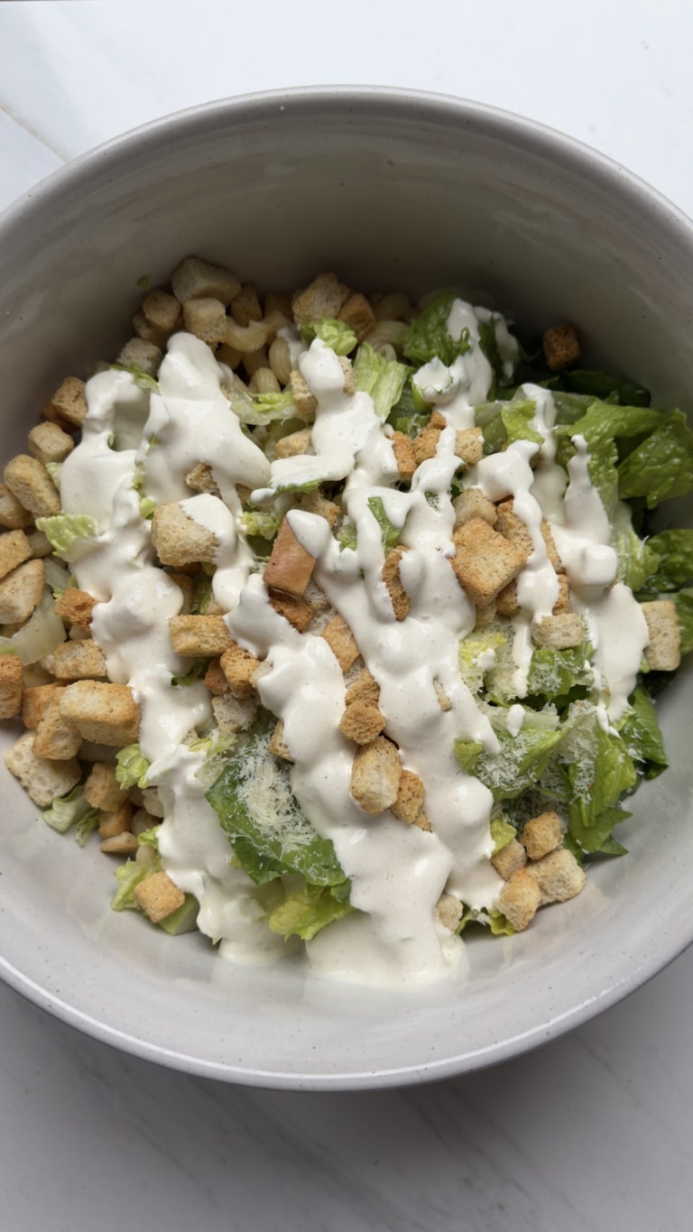 Cottage Cheese Caesar Pasta Salad