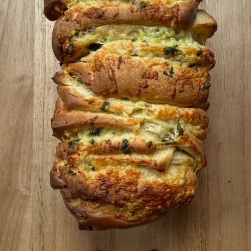 garlic butter pull apart bread fresh from oven