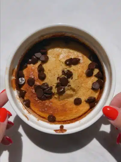 Molten Cookie Dough Mug Cake (High Protein, Single Serve Dessert)
