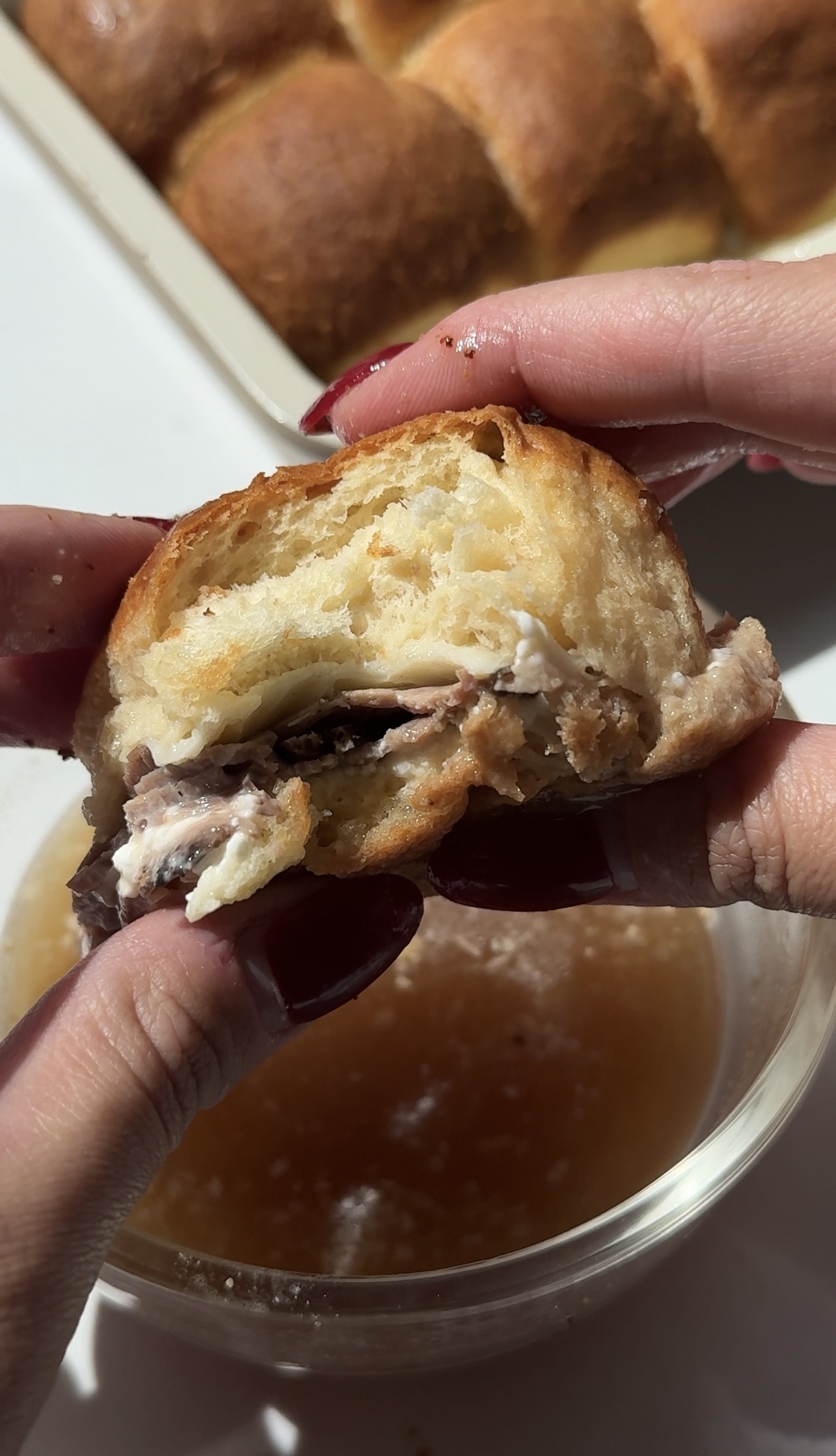 French Dip Sliders Bake