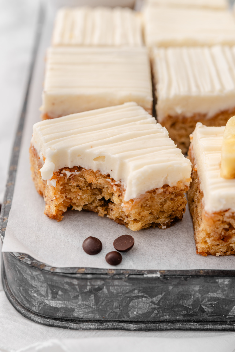 Brown Butter Banana Blondie Squares