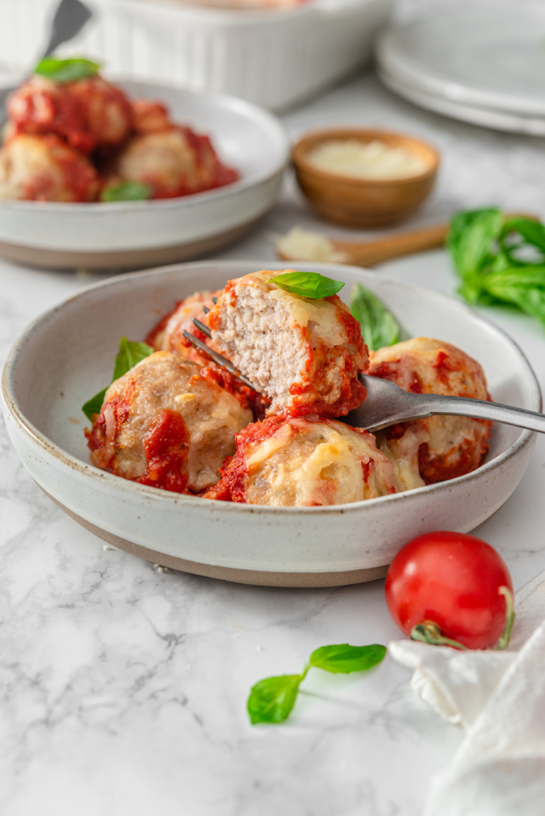 Baked Chicken Parmesan Meatballs
