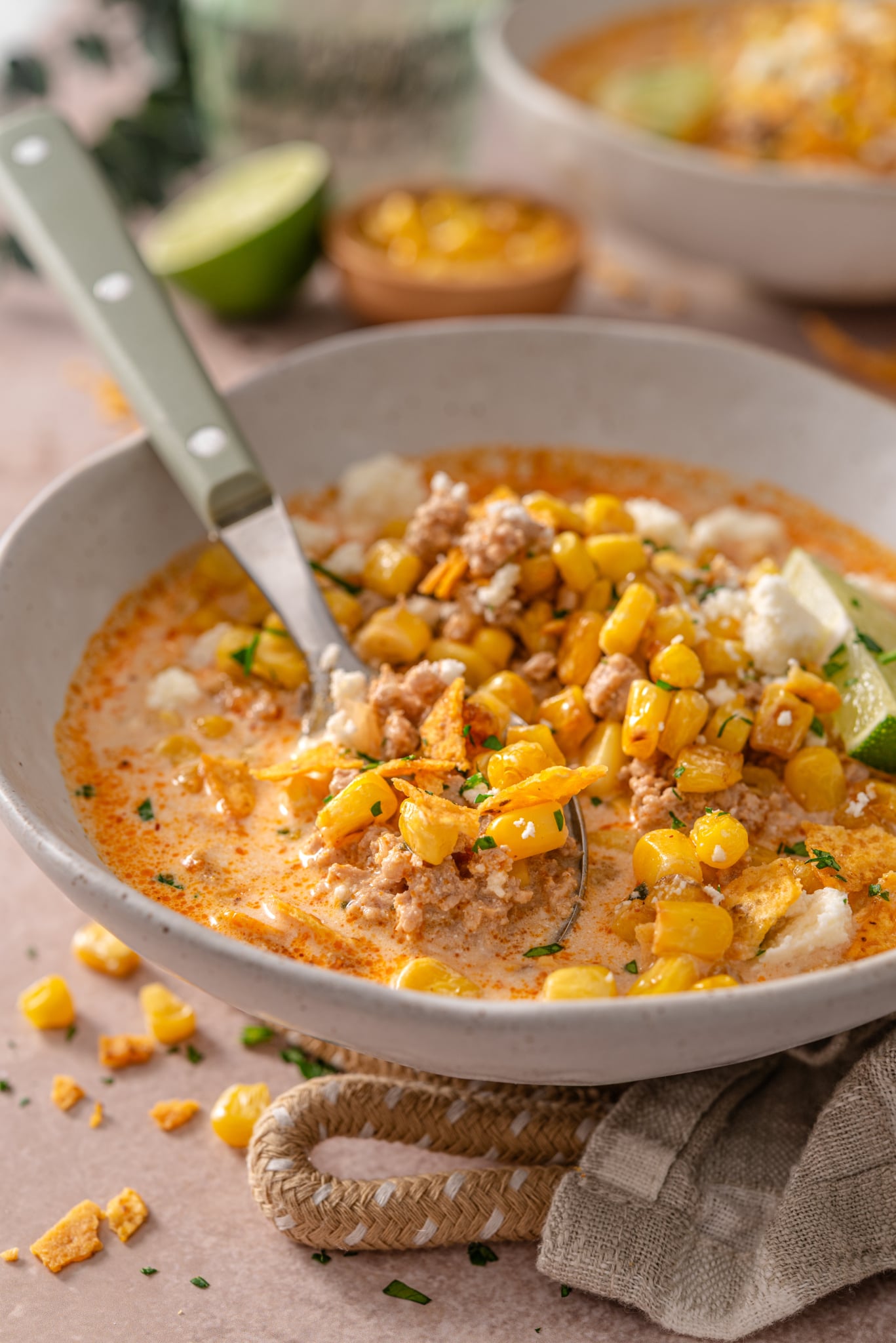 Corn Chilly Mexican Street Corn Chicken Chili for Meal Prep
