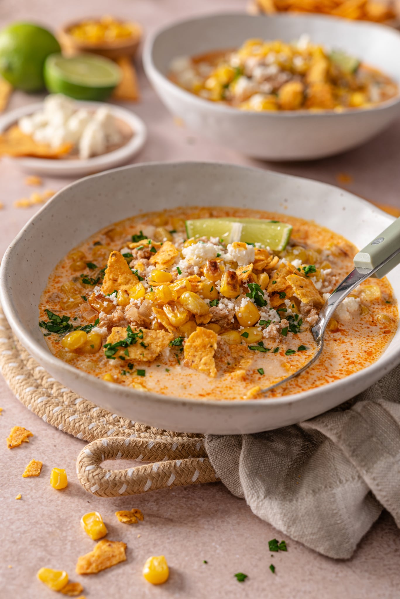 Corn Chilly Mexican Street Corn Chicken Chili for Meal Prep