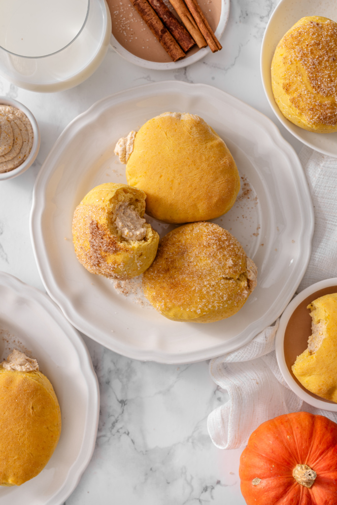 Pumpkin Cheesecake Protein Donut Bites