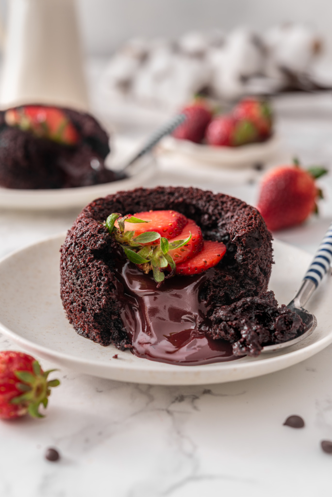 Red Velvet Lava Cake with lava chocolate