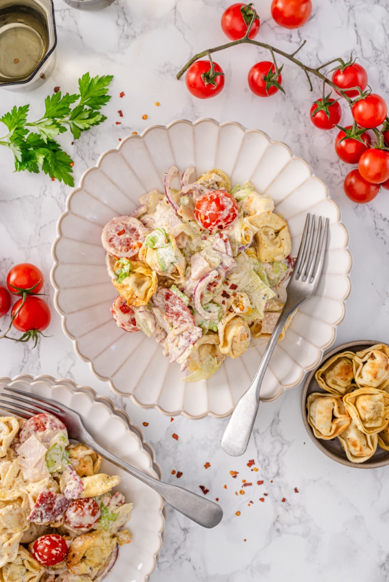 Grinder Pasta Salad with Crispy Air Fryer Tortellini