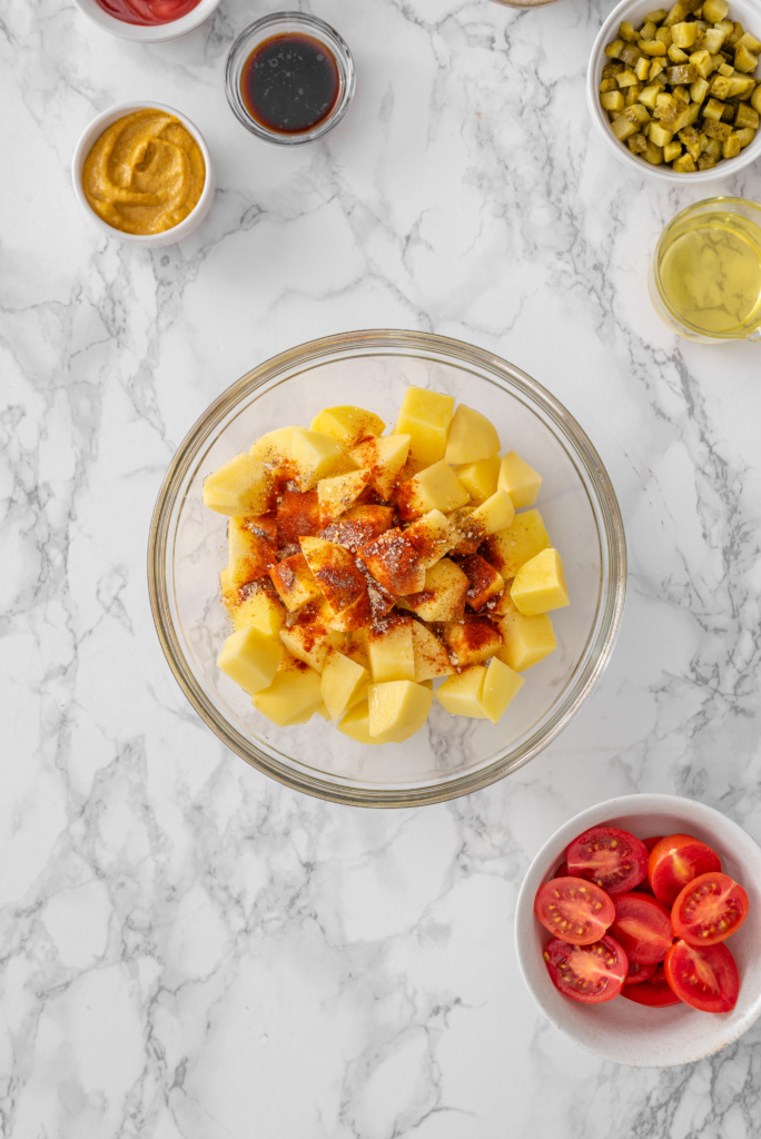 Burger Bowls with Crispy Potatoes and Special Sauce