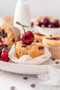 Cherry Chocolate Chip Protein Muffins