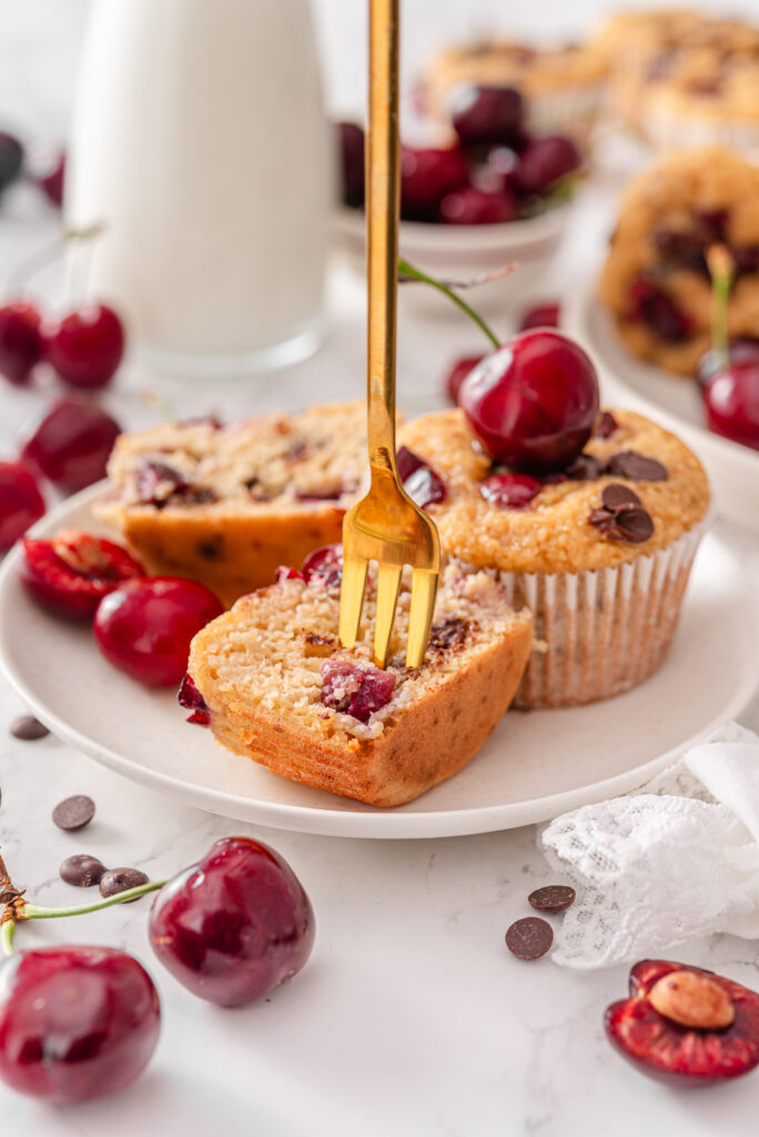 Cherry Chocolate Chip Protein Muffins