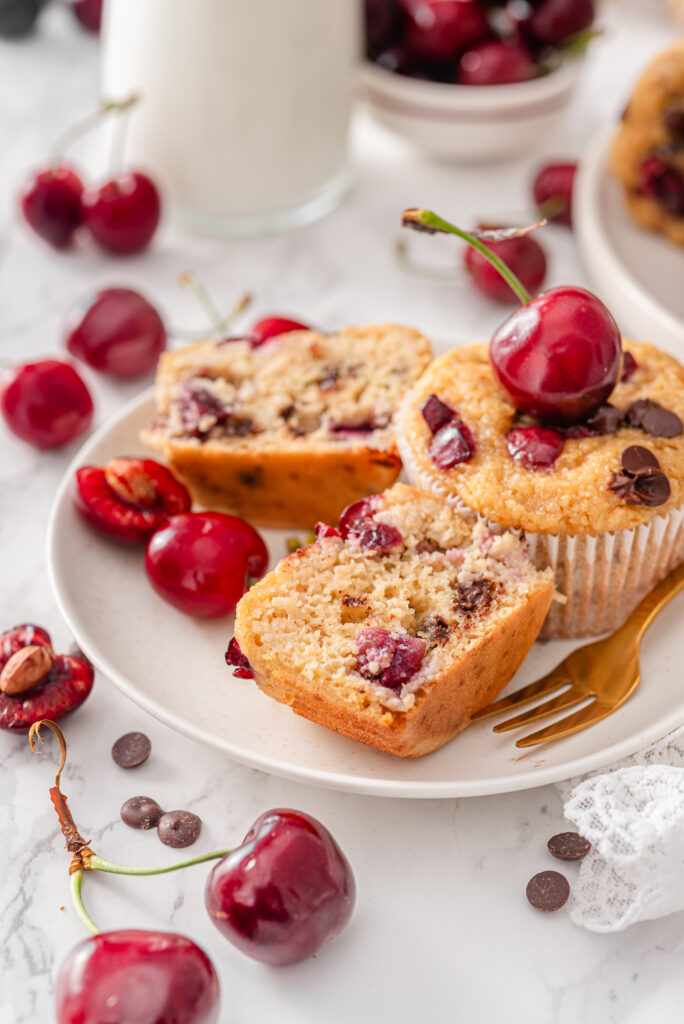 Cherry Chocolate Chip Protein Muffins