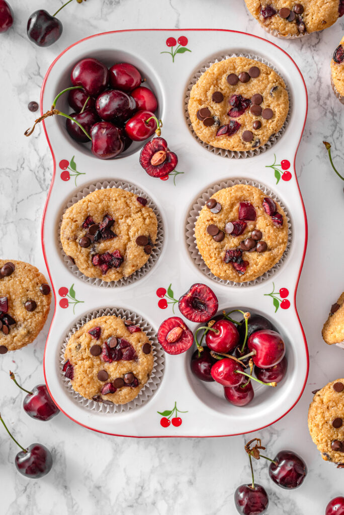 Cherry Chocolate Chip Protein Muffins