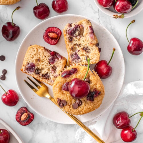 Cherry Chocolate Chip Protein Muffins