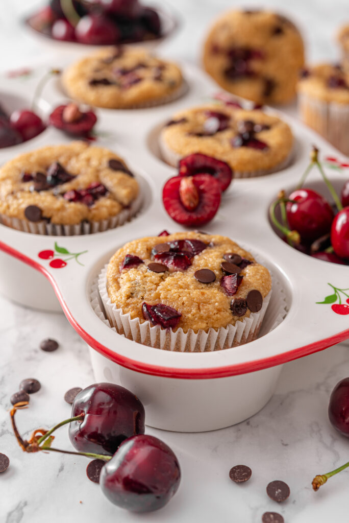 Cherry Chocolate Chip Protein Muffins