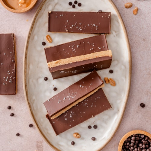 Peanut Butter Cup Protein Bars top