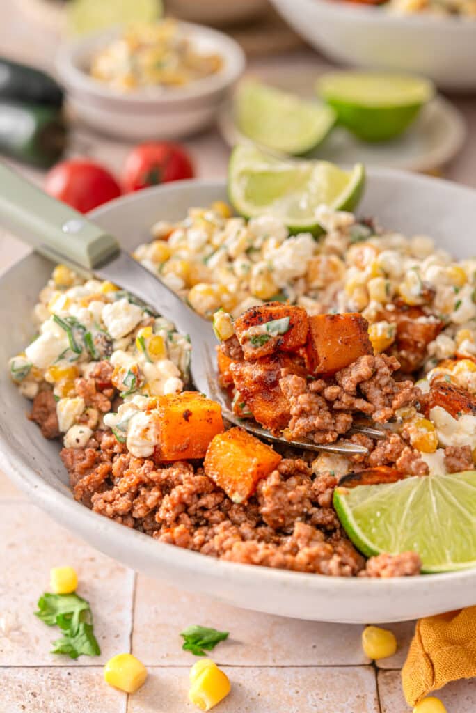 Street Corn Beef Bowls (Easy Taco Beef Bowl Recipe)