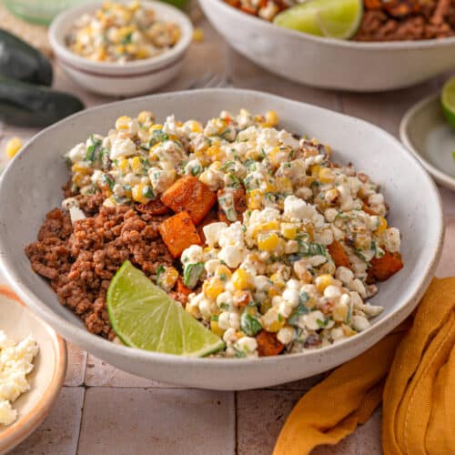 Street Corn Beef Bowls (Easy Taco Beef Bowl Recipe)