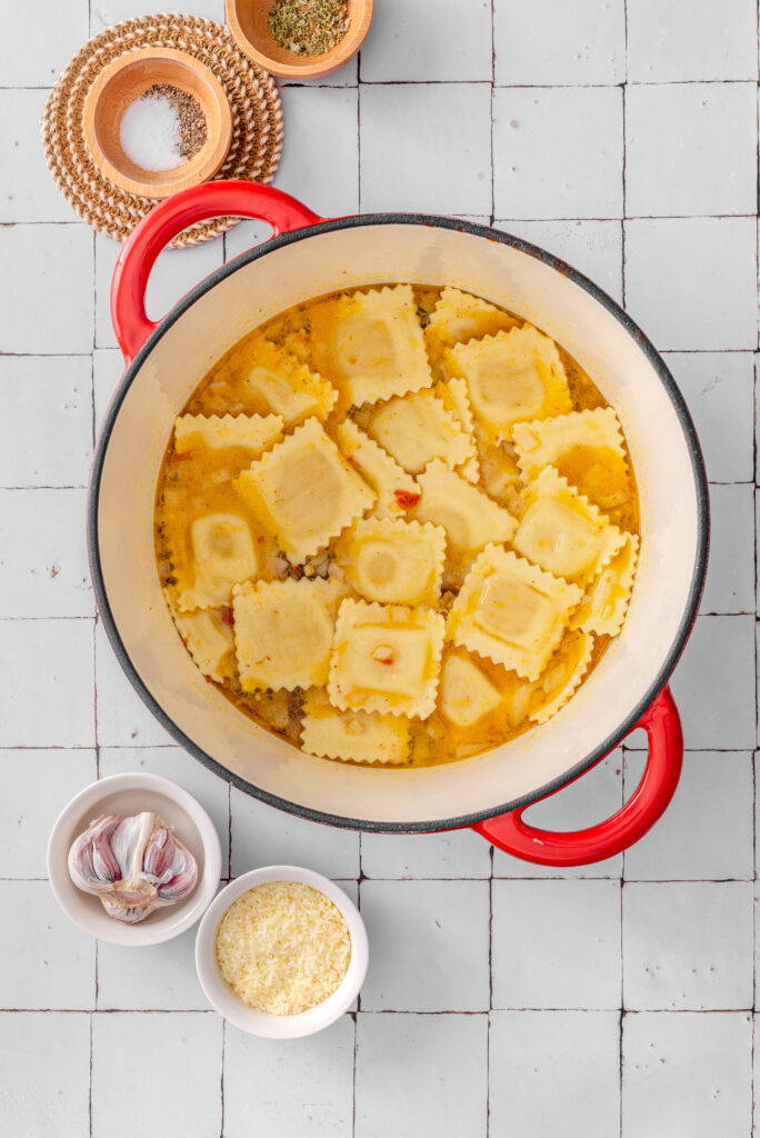Creamy Tuscan Ravioli Soup