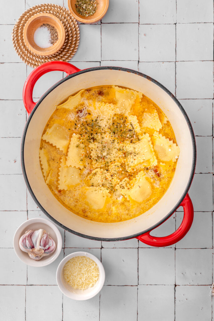 Creamy Tuscan Ravioli Soup