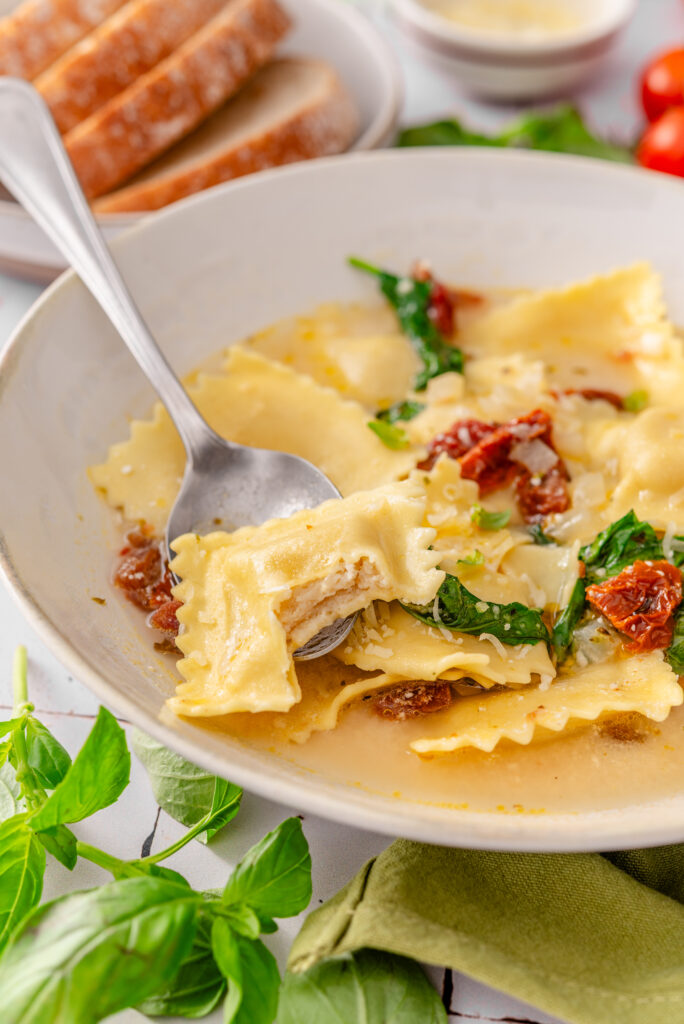 Creamy Tuscan Ravioli Soup