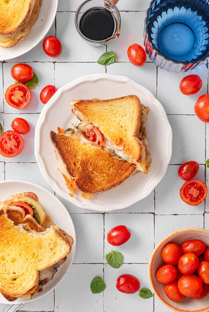 Sheet Pan Tomato Basil Grilled Cheese