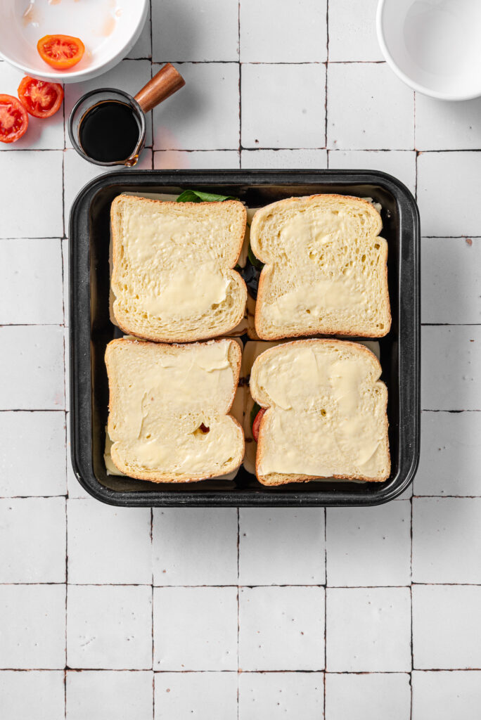 Sheet Pan Tomato Basil Grilled Cheese