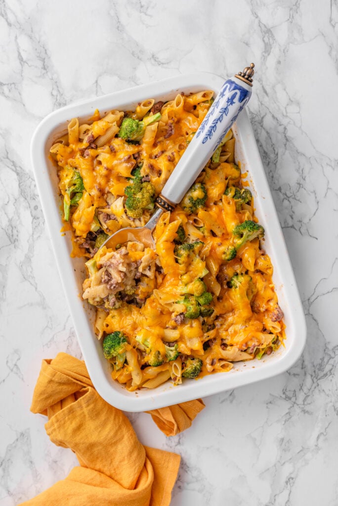 Beef and Broccoli Pasta Bake Prep
