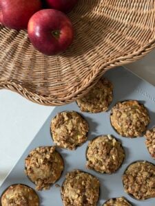 Apple crumble muffins with oat pecan streusel